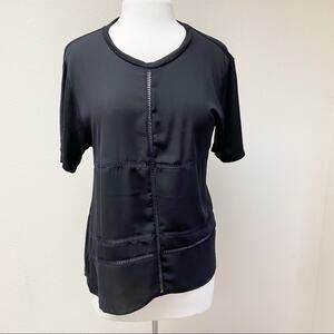 BCBGenration Tee With Sheer Detailing Black S